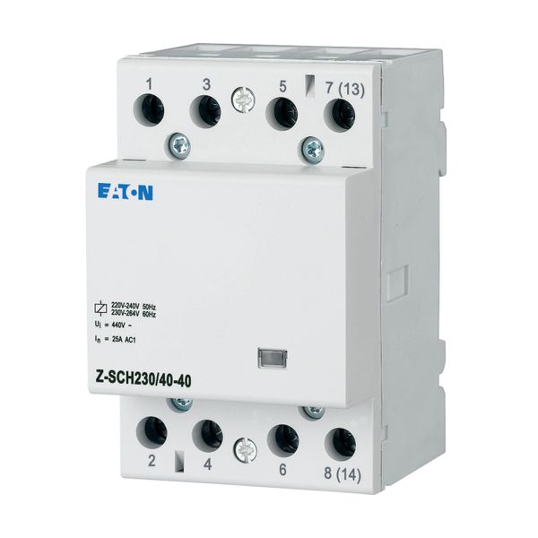 Installation contactor, 230VAC/50Hz, 4N/O, 40A, 3HP image 2