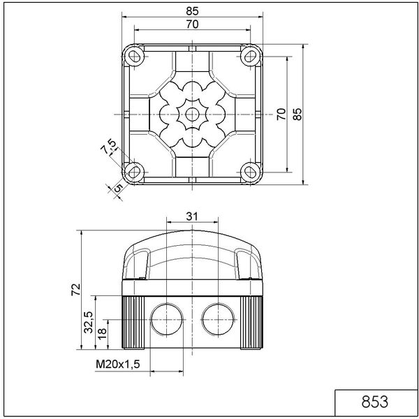 LED Double Flash Beacon BWM 24VDC YE image 3