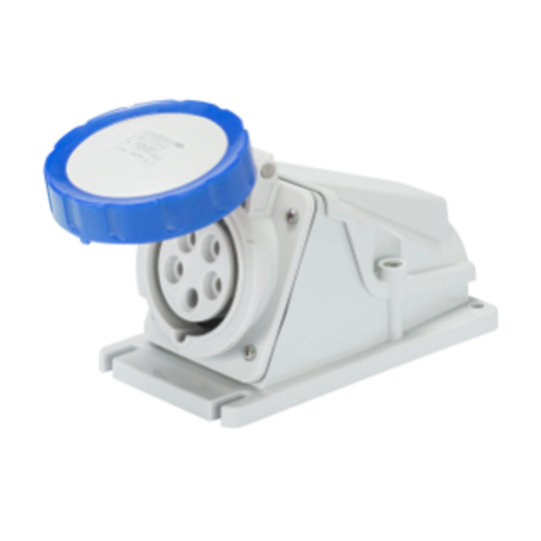 90° ANGLED SURFACE-MOUNTING SOCKET-OUTLET - IP67 - 3P+N+E 32A 200-250V 50/60HZ - BLUE - 9H - SCREW WIRING image 1