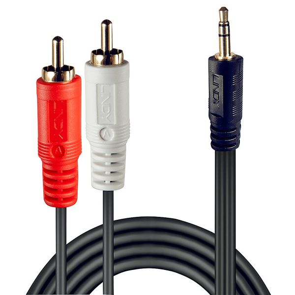 Premium Audio Cable 2x Phono 3.5 mm, 3m 2xRCA 3,5 m/m STereo /goldplat image 2