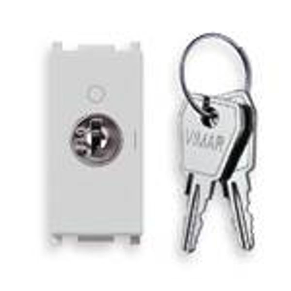 2P NO 16A push button +key Silver image 1