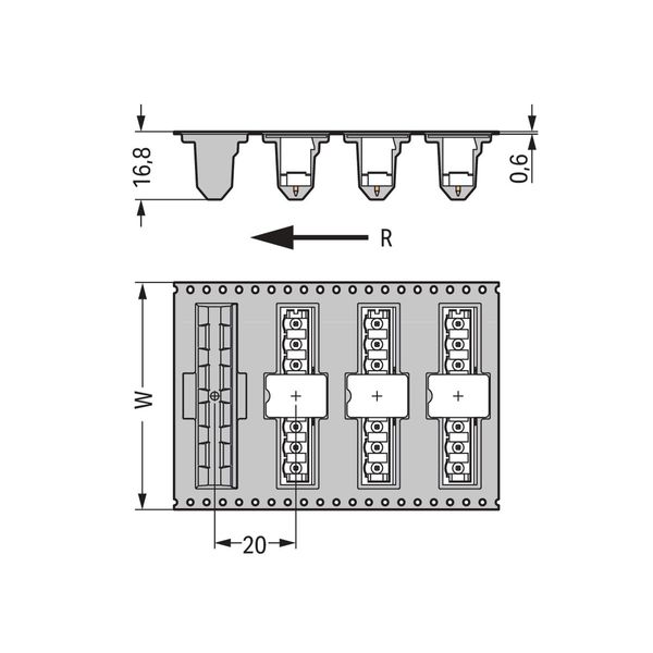 231-135/001-000/105-604/997-407 THR male header; 1.0 x 1.0 mm solder pin; straight image 2