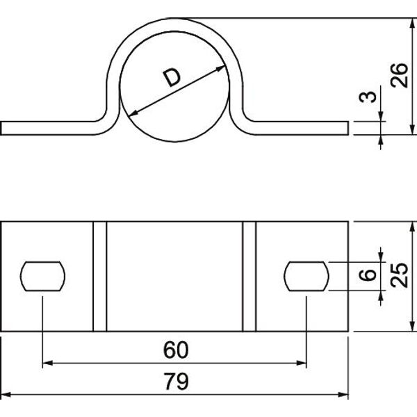 823 25 FT Fastening clip two lobe 25mm image 2