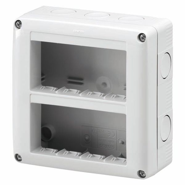PROTECTED ENCLOSURE FOR SYSTEM DEVICES - VERTICAL MULTIPLE - 8 GANG - MODULE 4x2 - RAL 7035 GREY - IP40 image 2