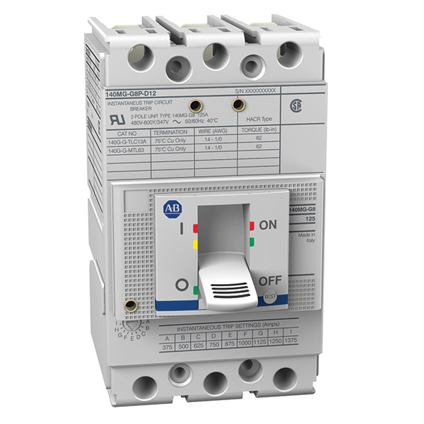 Allen-Bradley 140MG-G8P-C70 Motor Protection Circuit Protectors, G Frame, 35-65 kA at 480V, MCP (magnetic only), 70A image 1