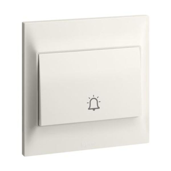 Belanko S 1 gang bell push with BELL marking - 6A - Ivory image 1