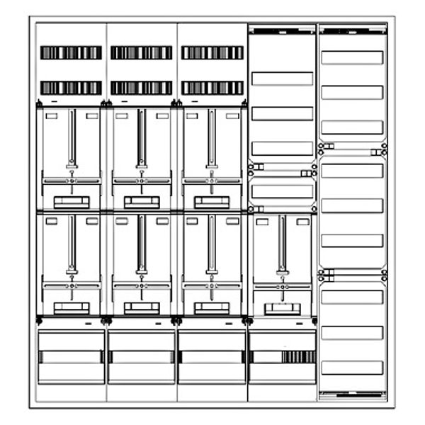 Z„hlerverteiler 7xZF, H=1400 B=1300 T=210mm, 3xVF image 1
