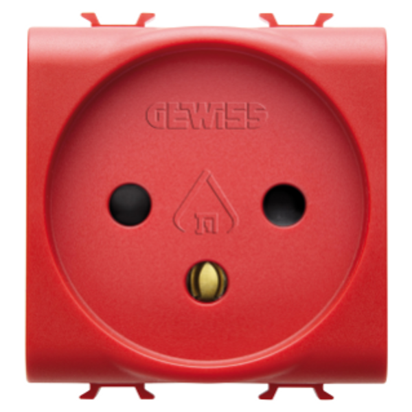 ISRAELI STANDARD SOCKET-OUTLET FOR DEDICATED LINES 250V ac - 2P+E 16A - 2 MODULES - RED - CHORUSMART image 1