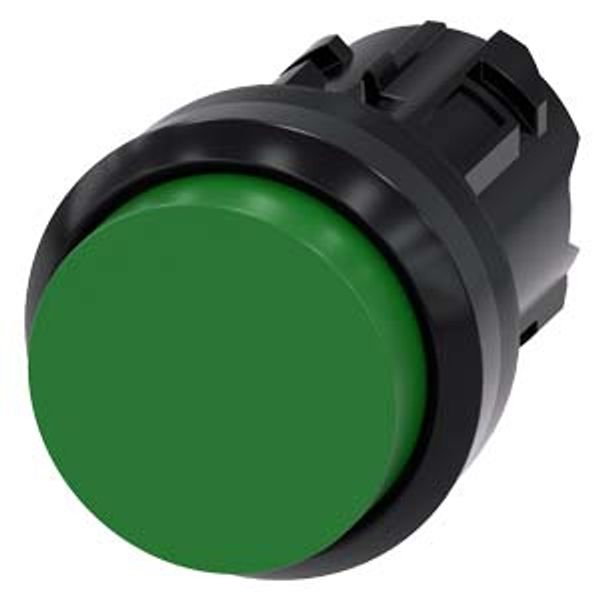 Pushbutton, 22 mm, round, plastic, green, pushbutton, raised, momentary contact...3SU1000-0BB40-0AA0-Z Y12 image 1