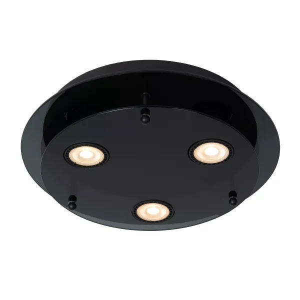 Lucide OKNO - Flush ceiling light - Ø 30 cm - 3xGU10 - Black image 1