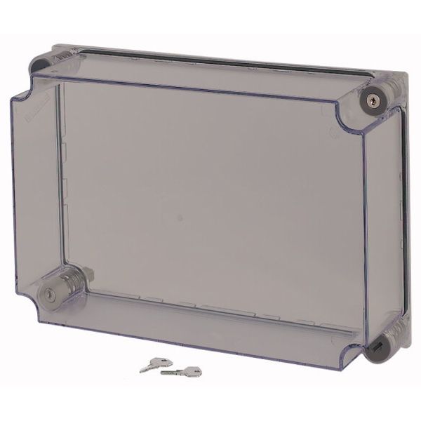 Cap, transparent smoky gray, lockable, HxWxD=250x375x100mm image 1