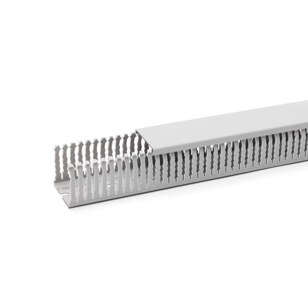 NUDIN 5075 sgr Wiring Duct Upper Part (L x W x H) 2000 x 75 x 50 mm 17 pcs. Grey image 1