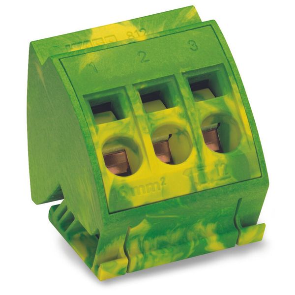 Ground busbar terminal block for (10 x 3) mm busbars 3-pole green-yell image 1