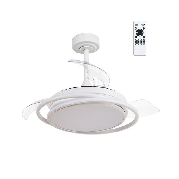 Antila Mini LED Ceiling Fan 40W 4000 Lm CCT Folding Blades White image 1