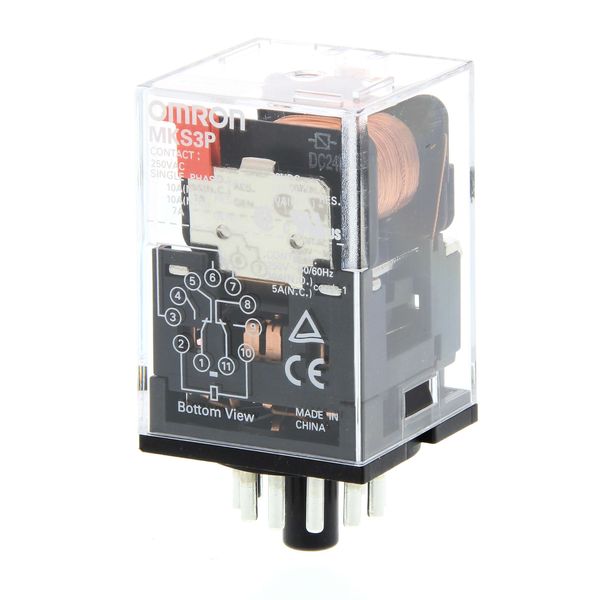 Relay, plug-in, 11-pin, 3PDT, 10 A, mech indicator MKSN8049B image 1