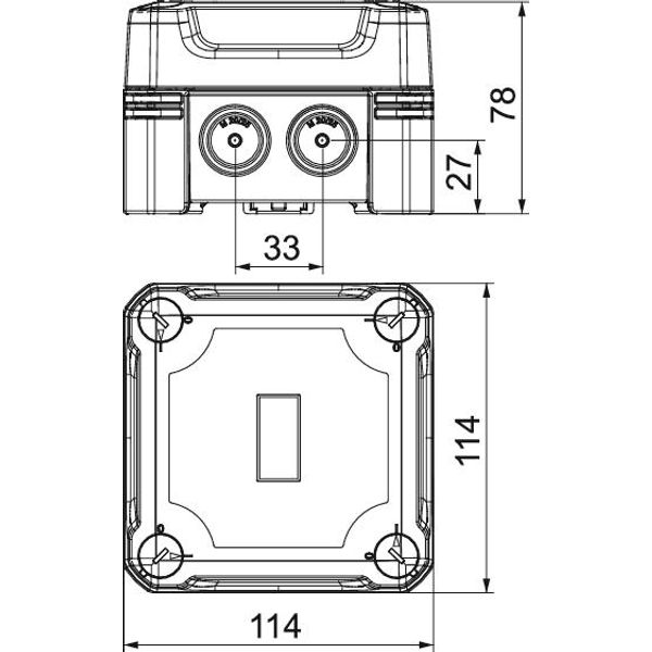 X04 LGR-TR Junction box with transparent lid 114x114x78 image 2