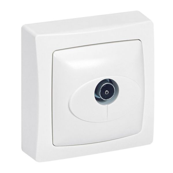 097621 Single TV socket Surface-mounted equipment - White image 1