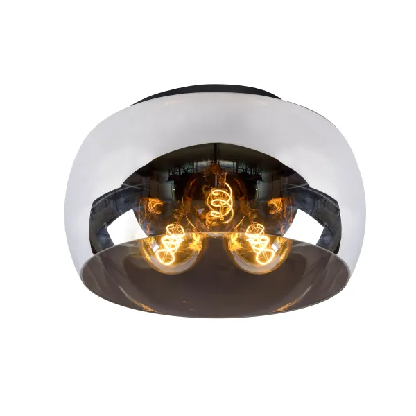 Lucide OLIVIA - Flush ceiling light - Ø 40 cm - 3xE27 - Smoke Grey image 1