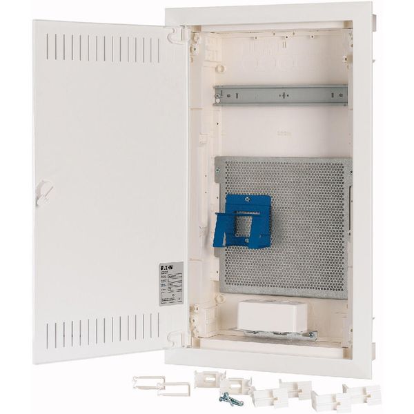 Compact distribution board-flush mounting, multimedia, 3-rows, flush sheet steel door image 9