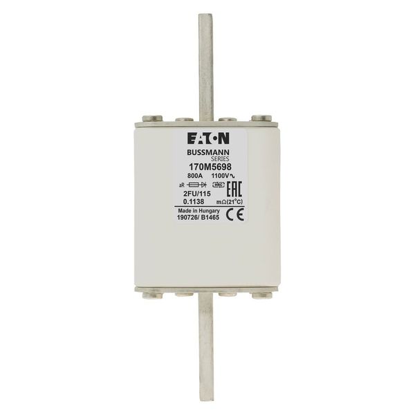 Fuse-link, high speed, 800 A, AC 1100 V, size 2, 61 x 77 x 160 mm, aR, IEC, UL image 13