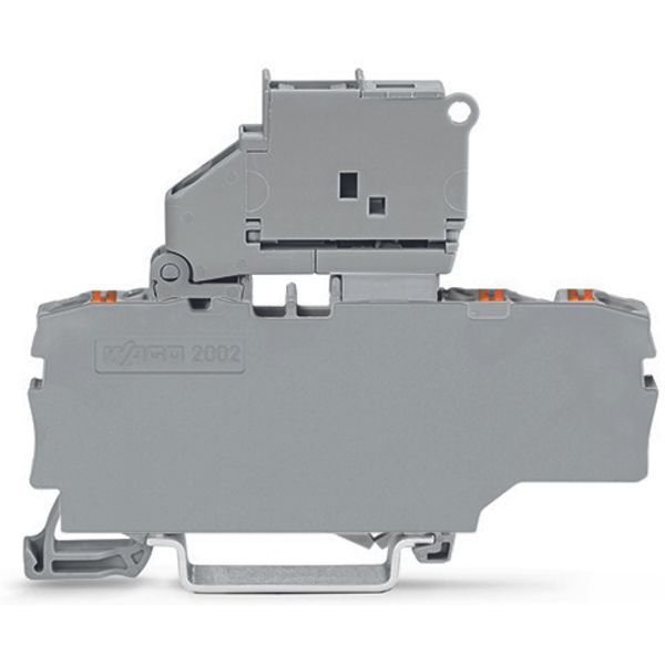 3-conductor fuse terminal block with pivoting fuse holder and end plat image 2