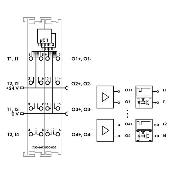 Fail-safe 4/4 channel digital input/output 24 VDC 2 A yellow image 3