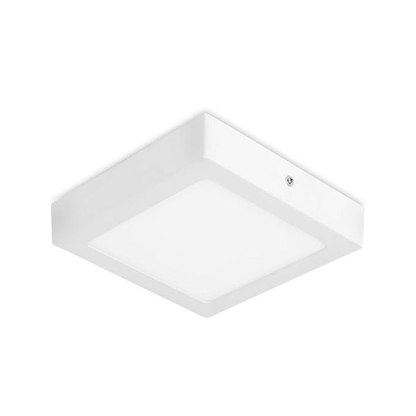 Ceiling fixture IP23 Easy Square Surface 225mm LED 15.5W 3000K White 1371lm image 1