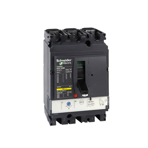 circuit breaker ComPact NSX100B, 25 kA at 415 VAC, TMD trip unit 32 A, 3 poles 3d image 4