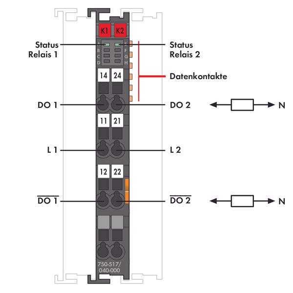 2-channel relay output AC 250 V 1 A dark gray image 4