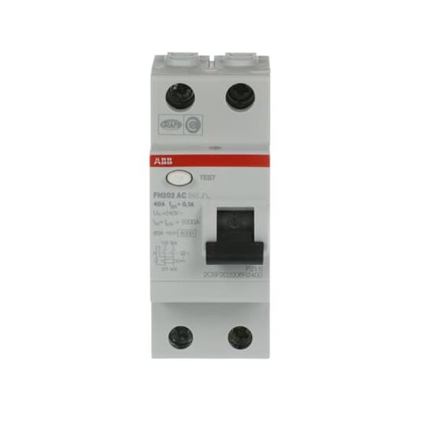 FH202 AC-40/0.1 Residual Current Circuit Breaker 2P AC type 100 mA image 2