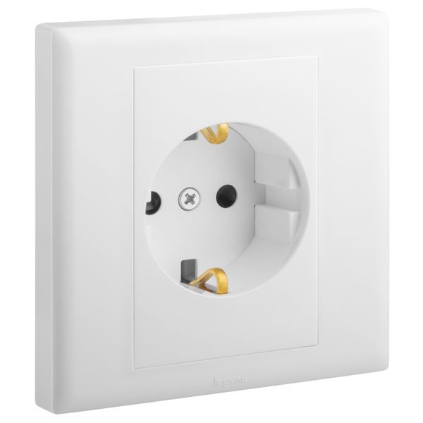 Socket 2P+T 16A German 7X7 White, Legrand - ELOE image 1