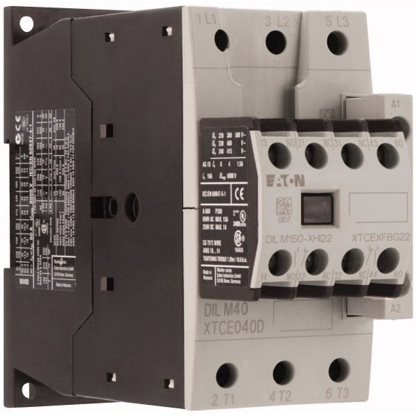 Contactor, 380 V 400 V 18.5 kW, 2 N/O, 2 NC, 230 V 50 Hz, 240 V 60 Hz, AC operation, Screw terminals image 4