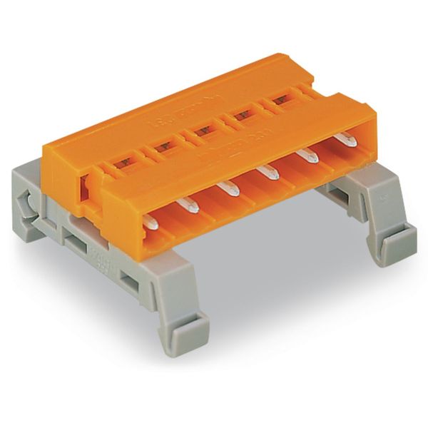 Double pin header DIN-35 rail mounting 9-pole orange image 3