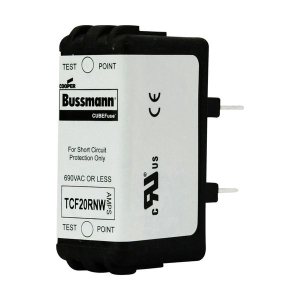 Eaton Bussmann series TCF fuse, Finger safe, 690 Vac, 20A, 50kA, Non-Indicating, Time delay, inrush current withstand, Class CF, CUBEFuse, Glass filled PES image 5