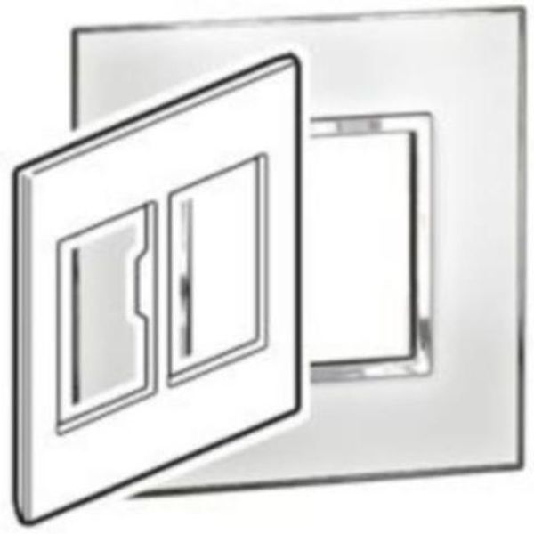 Plate Arteor - US standard - square - 2 x 3 modules - 4'' x 4'' - mirror white image 1