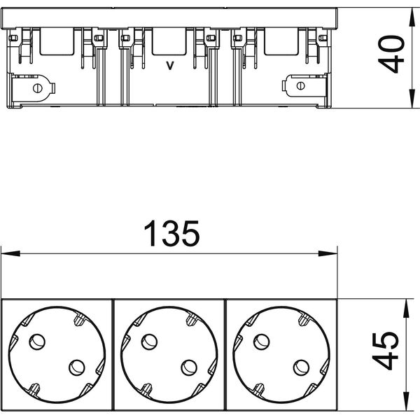 STD-D3SC ROR3 Socket 33°, triple protective contact, Connect 45 250V, 10/16A image 2