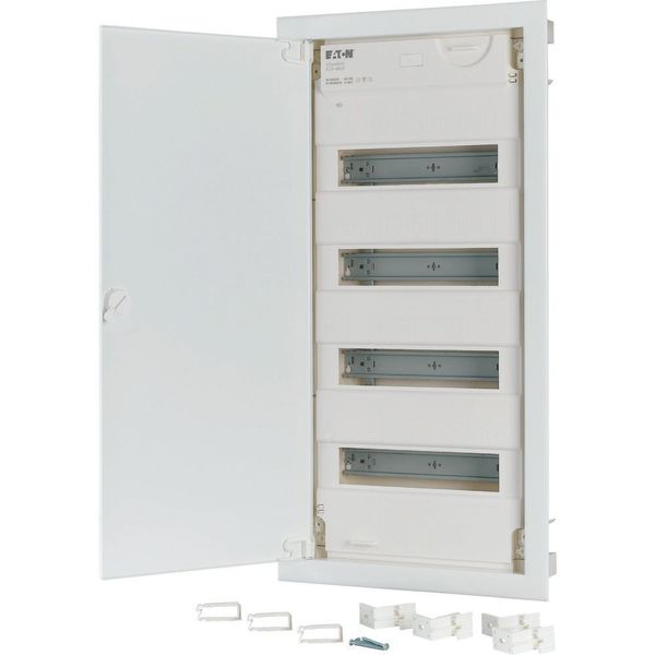 Compact distribution board-flush mounting, 4-rows, super-slim sheet steel door image 2