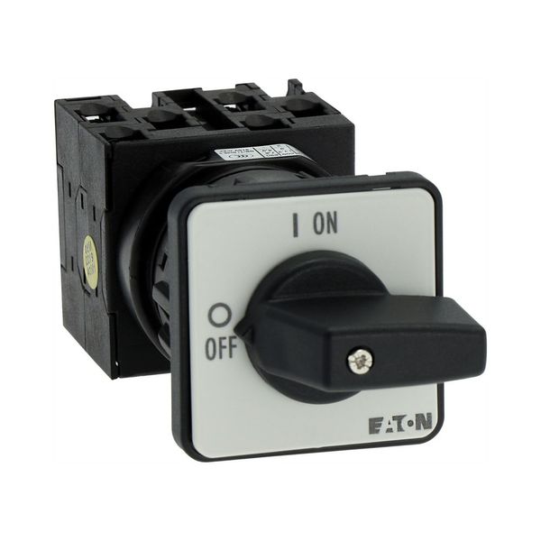 On-Off switch, T0, 20 A, centre mounting, 3 contact unit(s), 6 pole, with black thumb grip and front plate image 31