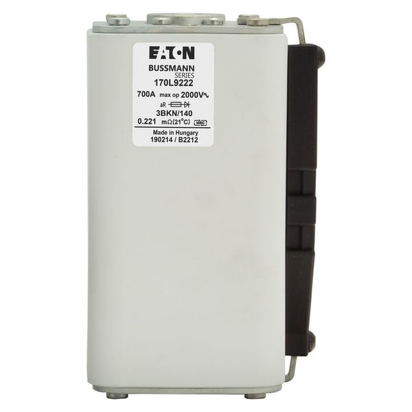 Fuse-link, high speed, 700 A, AC 2000 V, Size 3, 74 x 90 x 143 mm, aR, IEC, single indicator image 15