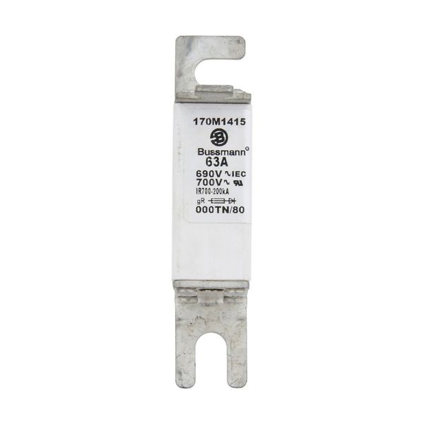 Fuse-link, high speed, 63 A, AC 690 V, DIN 000, gR, DIN, IEC, single indicator, live gripping lugs image 9