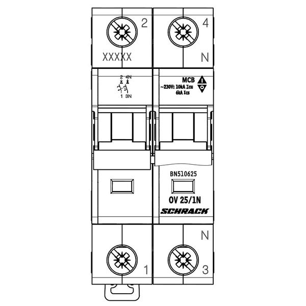 OV-Miniature Circuit Breaker, 25A, 15=800A, 1+N image 1