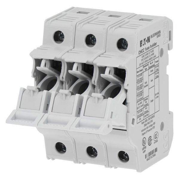 Fuse-holder, LV, 30 A, AC 600 V, 10 x 38 mm, CC, 3P, UL, indicating, DIN rail mount image 15