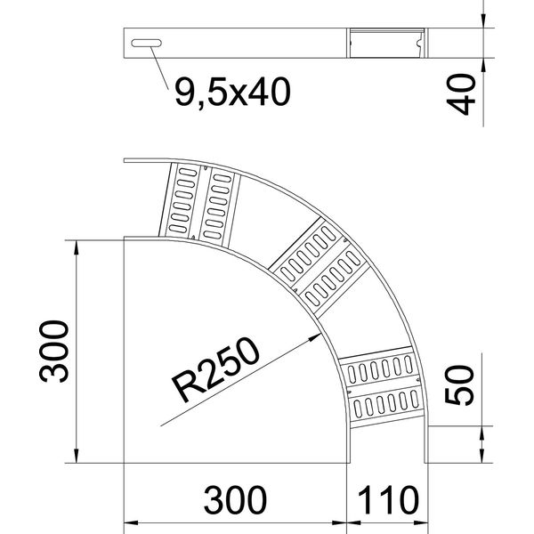 SLZB 90 100 FT 90° bend with Z-rung B110mm image 2