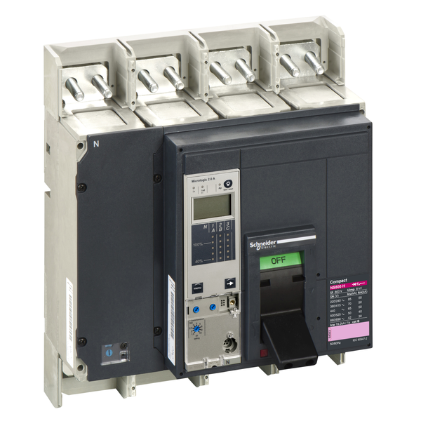 circuit breaker ComPact NS800H, 70 kA at 415 VAC, Micrologic 2.0 A trip unit, 800 A, fixed,4 poles 4d image 4