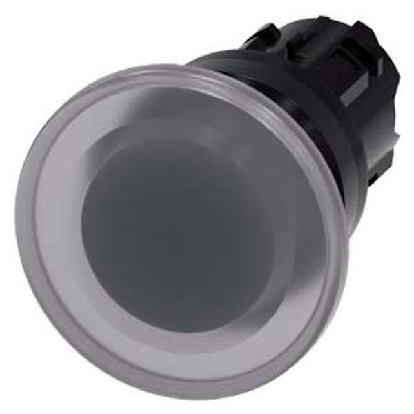 Illuminated mushroom pushbutton, 22 mm, round, plastic, clear, 40mm, momentary...3SU1001-1BD70-0AA0-Z Y13 image 1