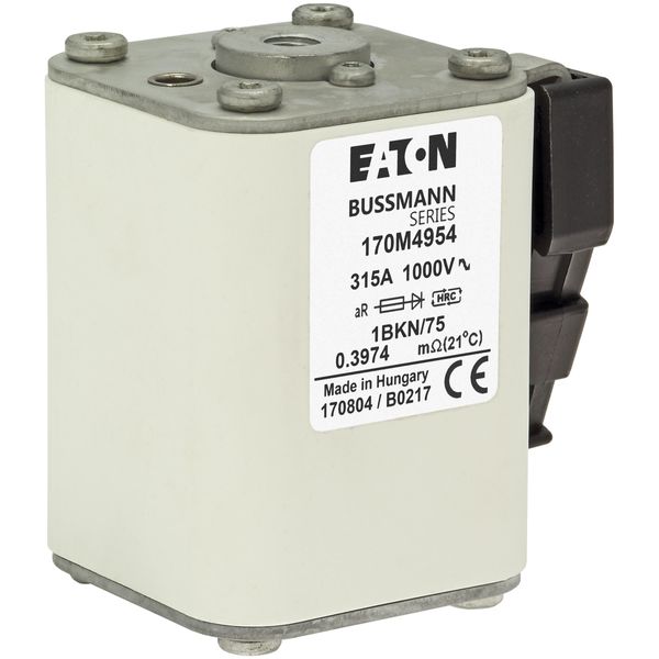 Fuse-link, high speed, 315 A, AC 1000 V, size 1, 52 x 69 x 74 mm, aR, IEC, UL, single indicator image 21