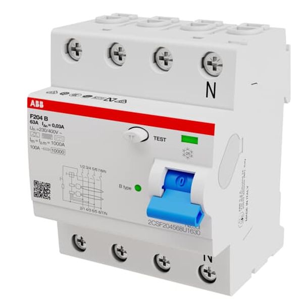 F204 B-63/0.03 U Residual Current Circuit Breaker 4P B type 30 mA image 5