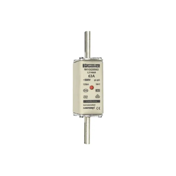 Fuse-link NH1 gG 500VAC 63A live tags Double indicator image 2