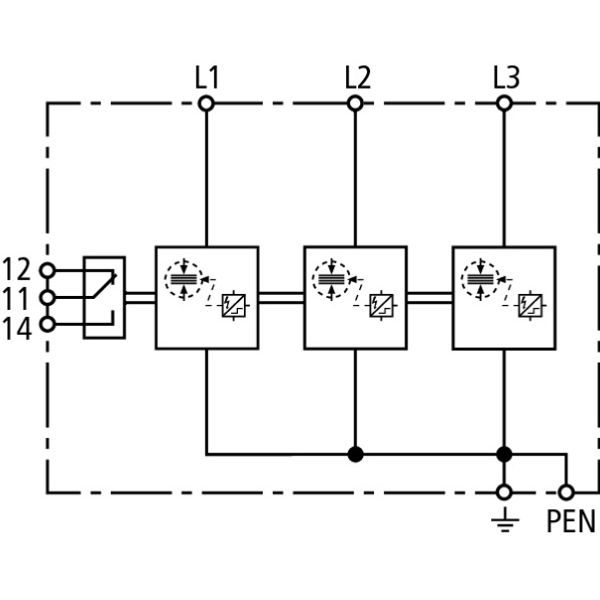 Appl.-opt. combined arrester DEHNshield type 1+2 for three-phase TN-C  image 3