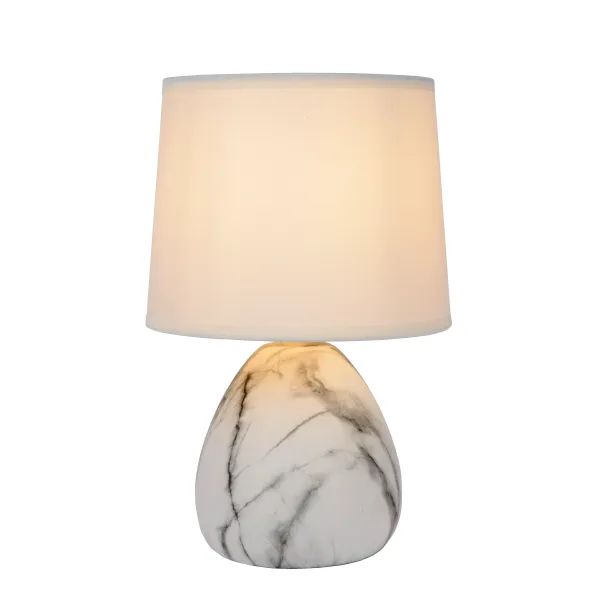 Lucide MARMO - Table lamp - Ø 16 cm - 1xE14 - White image 1